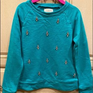JCrew Teal Gem Sweatshirt Sz 4/5